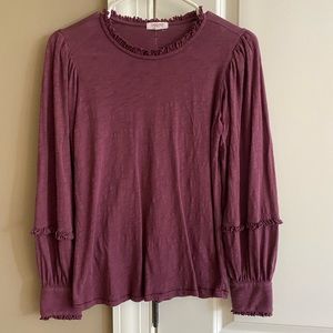 Goldie burgundy Victorian sleeve tshirt